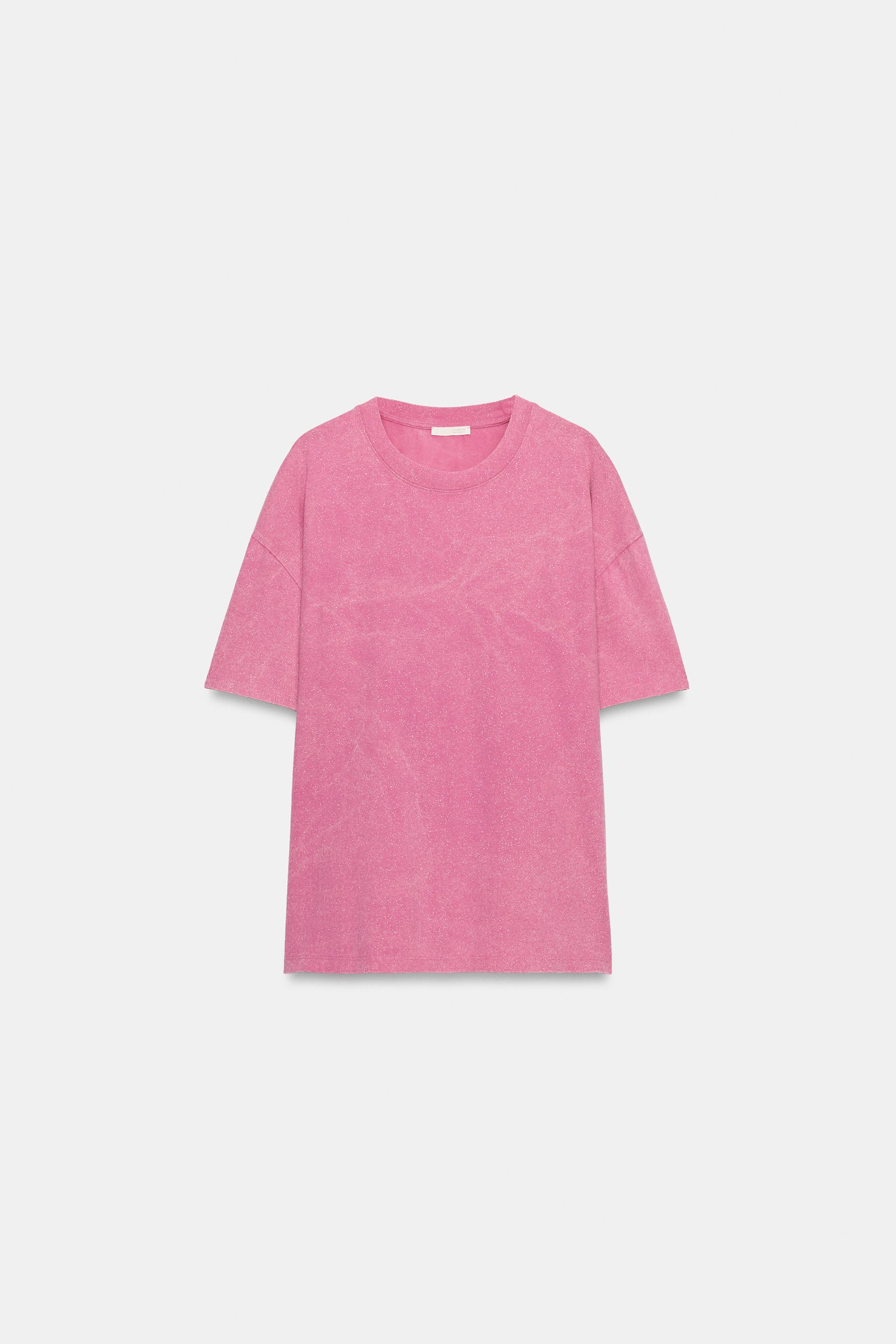 WASHED EFFECT SPARKLY T-SHIRT